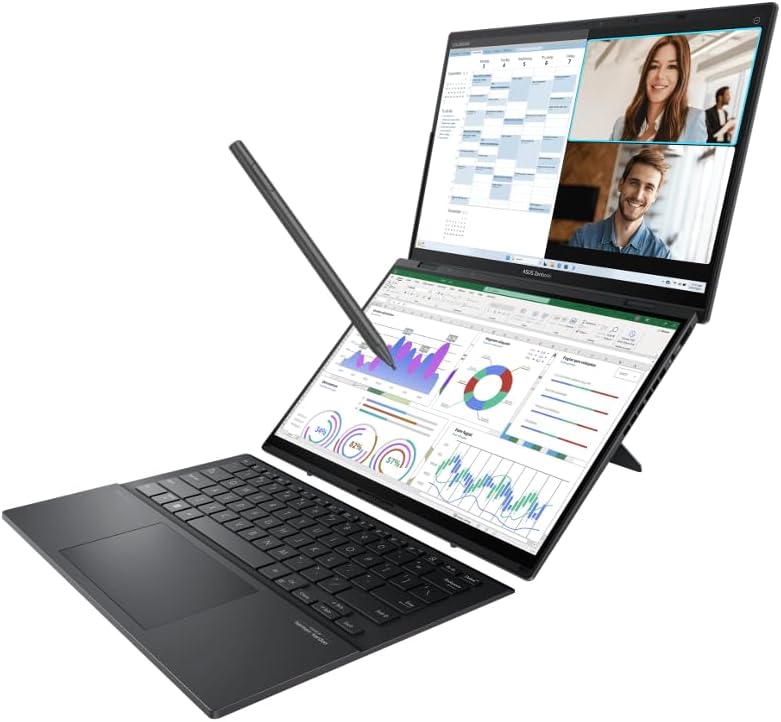 ASUS Zenbook Duo AI Powered 2-in-1 Laptop 14.0" Touchscreen OLED 2.8K Display (Intel Ultra 9-285H, 32GB LPDDR5X, 2TB PCIe SSD, Active Pen, Backlit KB, 2 Thunderbolt 4, Win 11 Pro) w/Premium Backpack