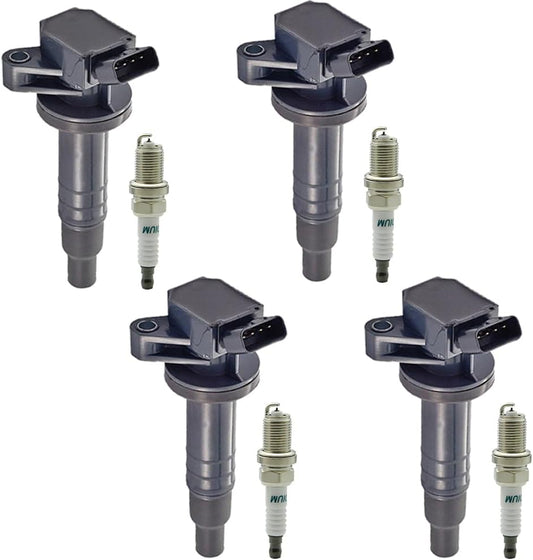 Set of 4 UF247 Ignition Coil & 4503 Iridium Spark Plug Compatible with 2000-2008 Toyota Corolla Chevrolet Prizm Pontiac Vibe Celica MR2 Matrix C1249 9091902239 5C1074 1.8 L4