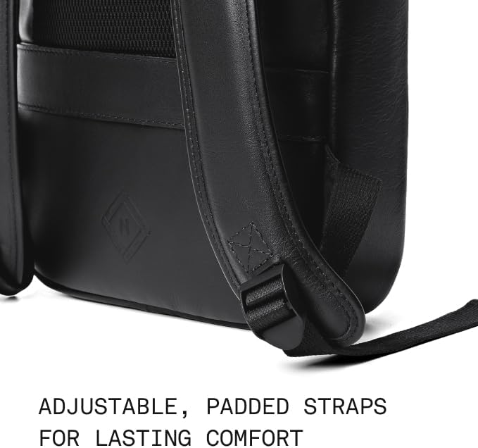 Slim Workplace Leather Backpack NW108 (Black)