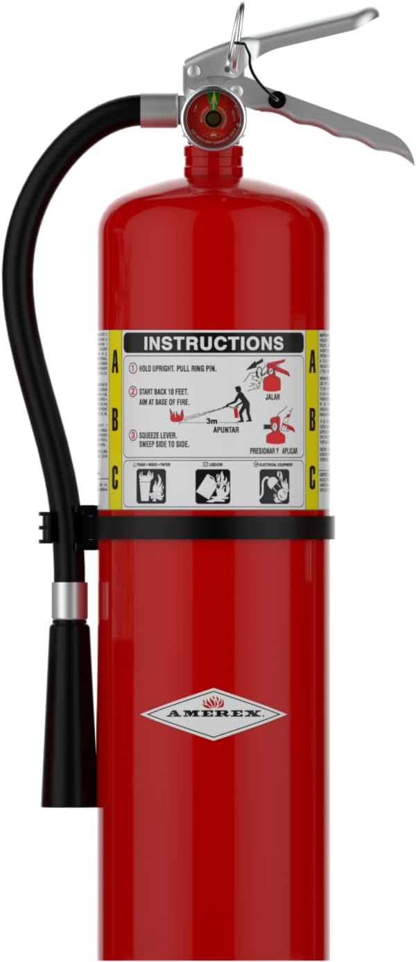 Amerex B456 ABC Dry Chemical Fire Extinguisher with Aluminum Valve, 10 lb. with Bracket
