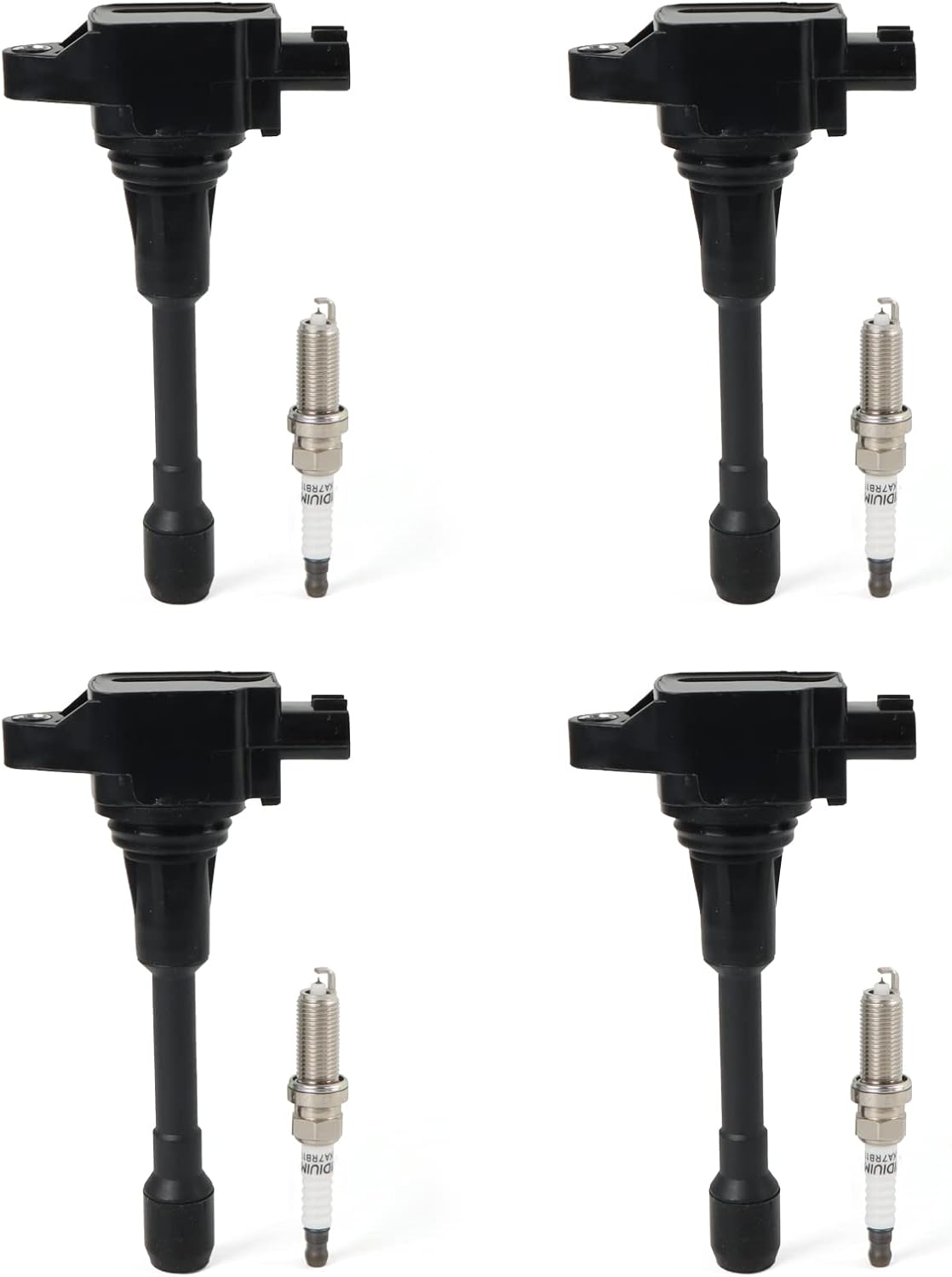 4PCS UF529 Ignition Coils & Iridium Spark Plugs Compatible with 2014-2016 Au-Di Q7 S6 Go-lf Je-tta CC Volk-swagen Allroad & Quattro Eos Replace OE 06E905115E 06H905115B