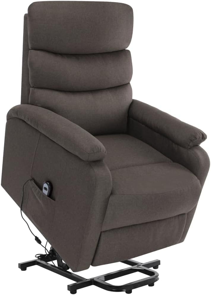 Standing Massage Recliner, Electric Lift Recliner Sofa for Seniors, Sofa Living Room Chair with Vibration Massage and Waist Heating, Light Grey Fabric