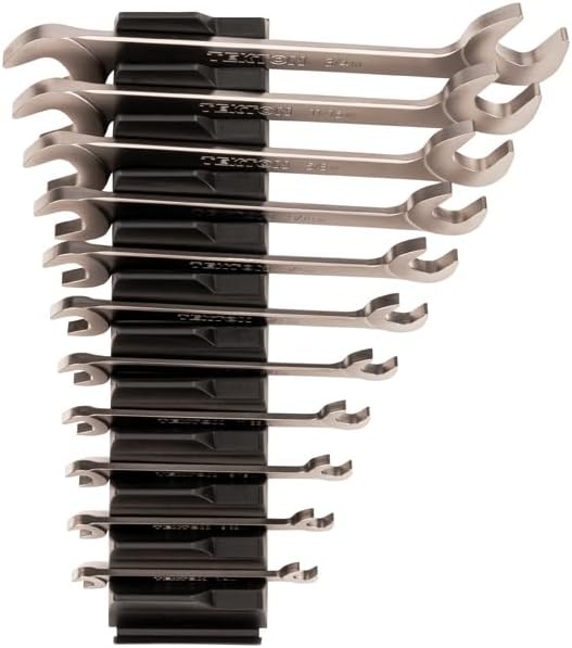 TEKTON Angle Head Open End Wrench Set with Pouch, 16-Piece (10-27 mm) | WAE92402 | Made in USA