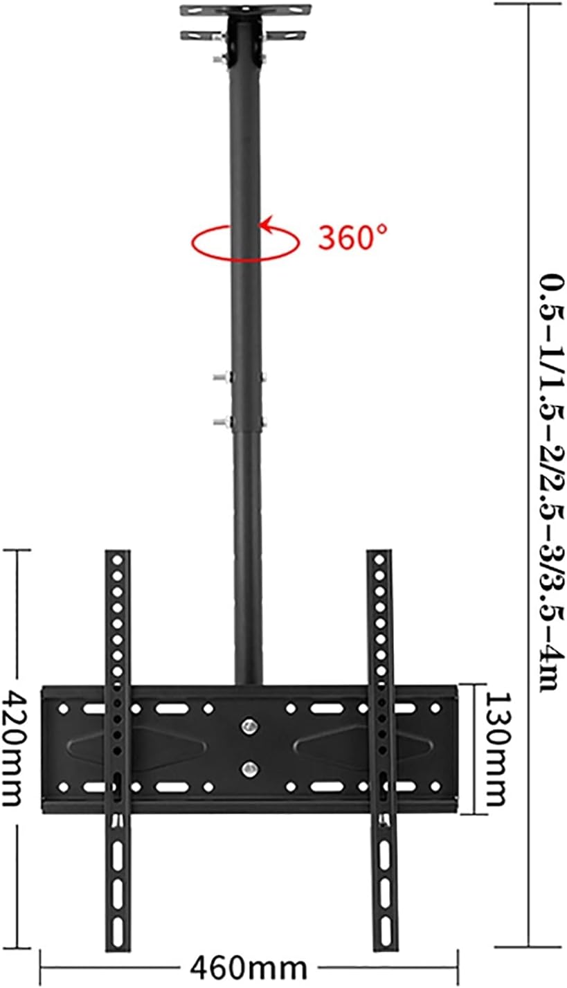 Table Top TV Stand,tv Wall Mount Ceiling TV Mount for 26-55 Inch Flat and Curved TVs Up to 40kg, 360° Swivel and Tilt Ceiling