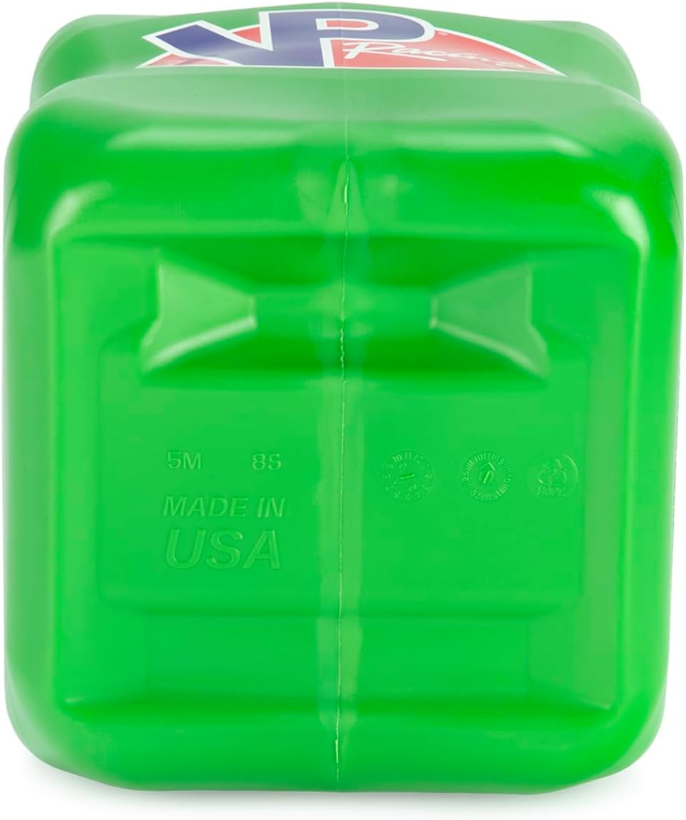 VP Racing 3562-CA, 5.5 Gallon Square Motorsport Jug Green w/ 14" Standard Hose (2 Pack) Close-Trimmed Cap and Neck for Tight Seal