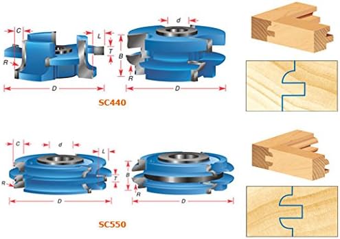 Amana Tool - SC540 2Piece Carbide Tipped 3-Wing Stile & Rail Concave Cabinet Door 3-9/16