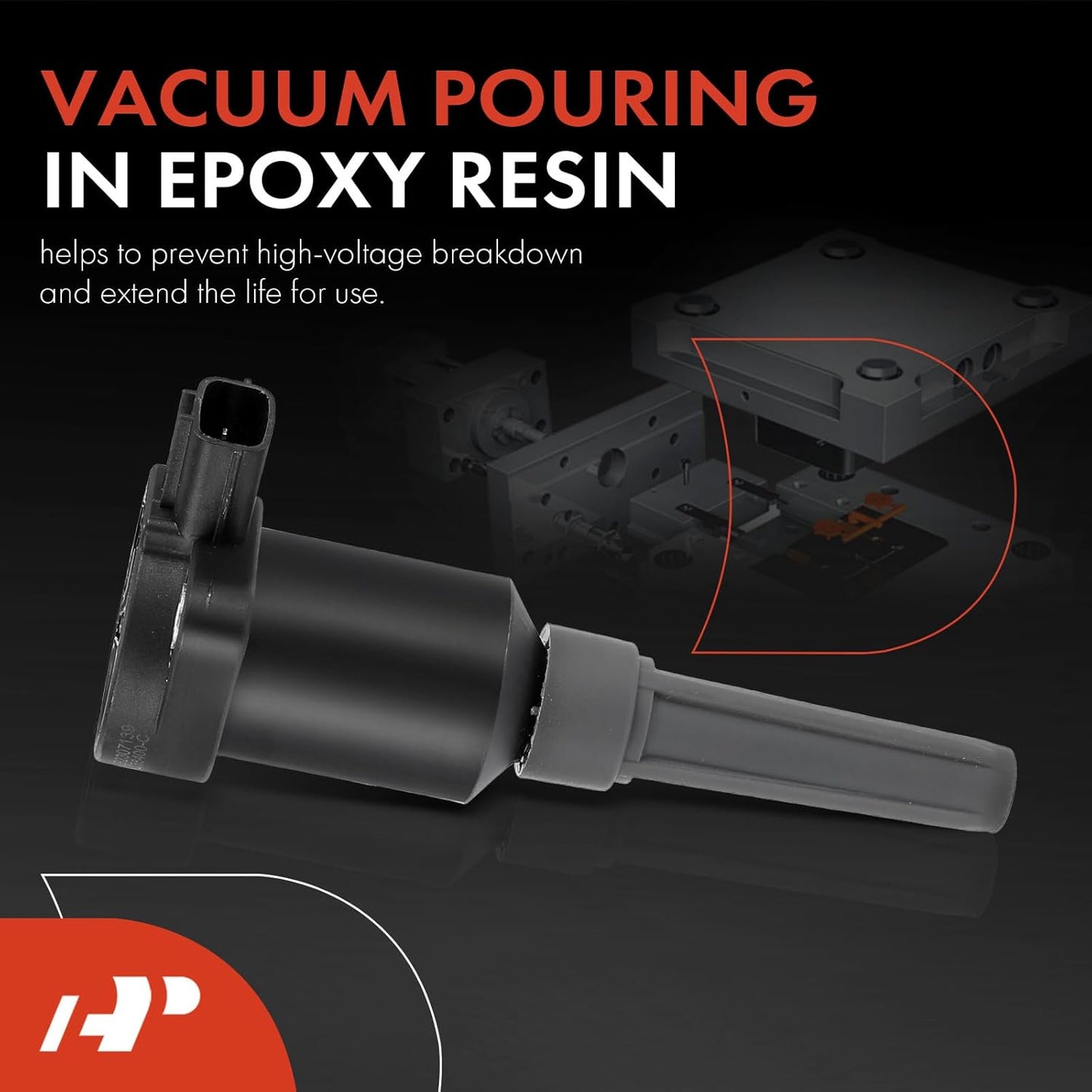 A-Premium Ignition Coil Pack Compatible with Jaguar Vanden Plas XJ6 XJR 1995-1997 XJS 1995-1996 L6 4.0L for UF-384 6-PC Set