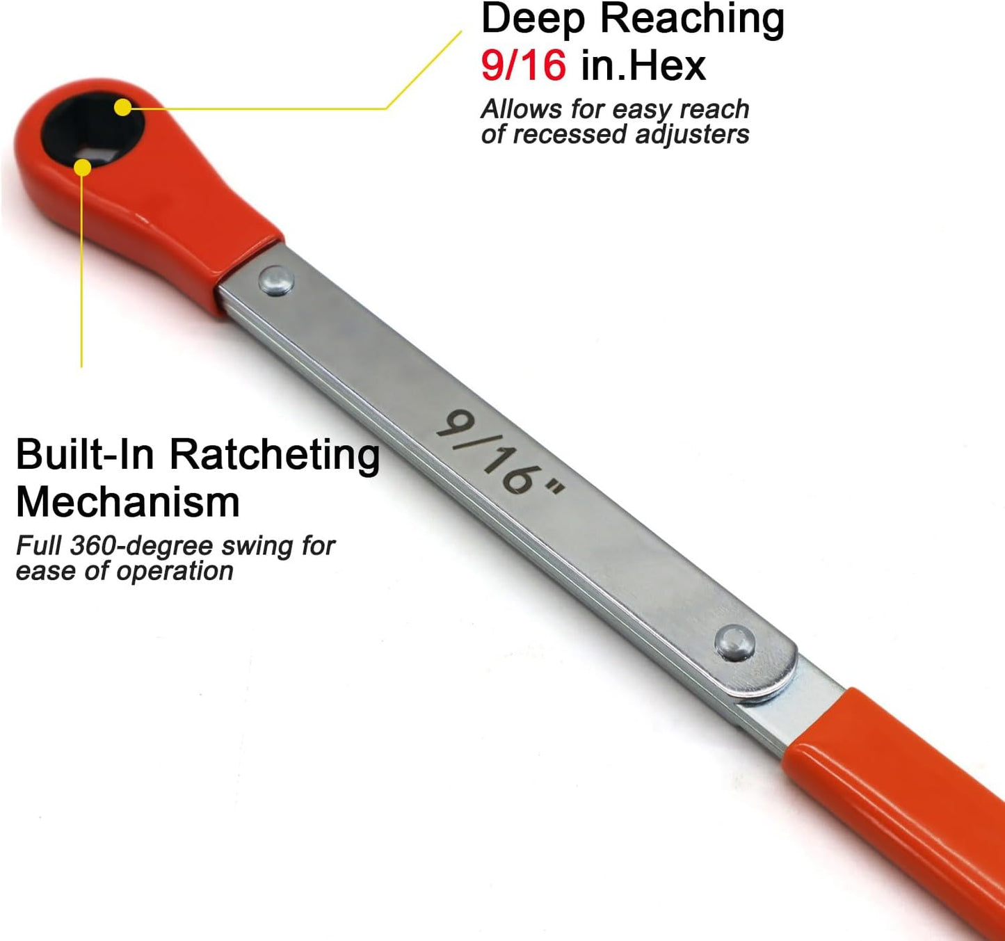Automatic Slack Adjuster Release Tool and Wrench Fork End Release Tool and Double Square Ratcheting Wrench 5/16" 7/16" 9/16"