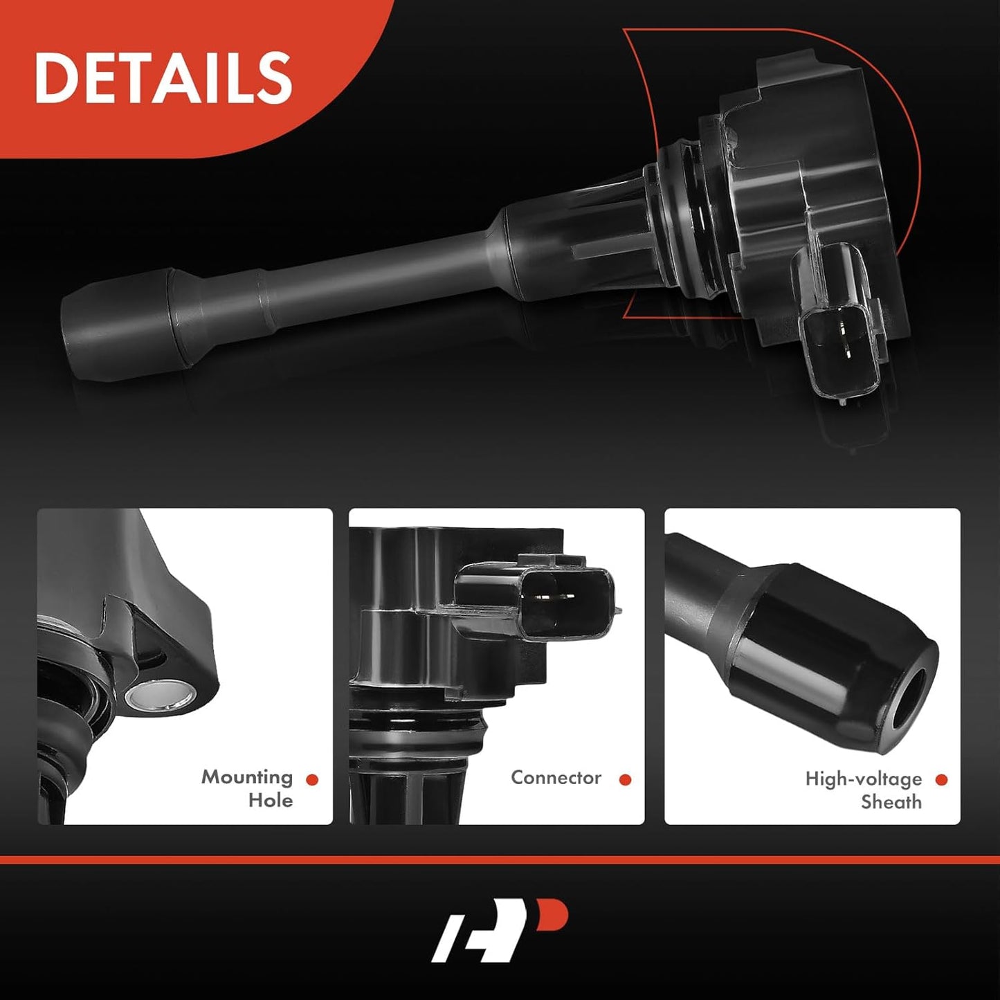A-Premium Engine Ignition Coil Packs Compatible with Nissan Altima Rogue Sentra Tiida Versa X-Trail FX50 M56 4-PC Set