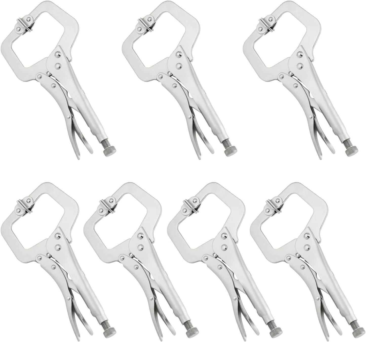 4 Pack 18 Inch C Clamp Locking Pliers,Locking C Clamp, Adjustable Nickel Plated C Pliers For Wood Working, Welding, Electrician Maintenance and more, by GENHAKON
