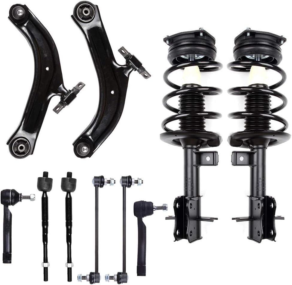 Struts 2007-2012 for Nissan Sentra Front struts suspension kit 10pck, Front complete strut Stabilizer Bar Link Control Arm and Ball 172379