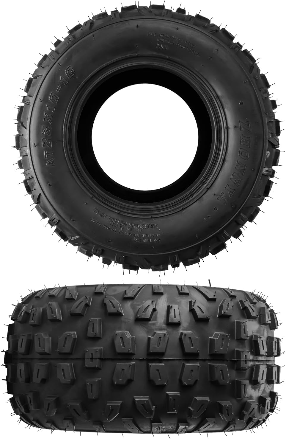 25x10-12 ATV UTV all-terrain Tires 6PR, 25x10x12 ATV Tires, for ATV, UTV, Go Kart, Mud, Sand, Golf Cart or Lawn Mower, 2 Pack Z-199-1