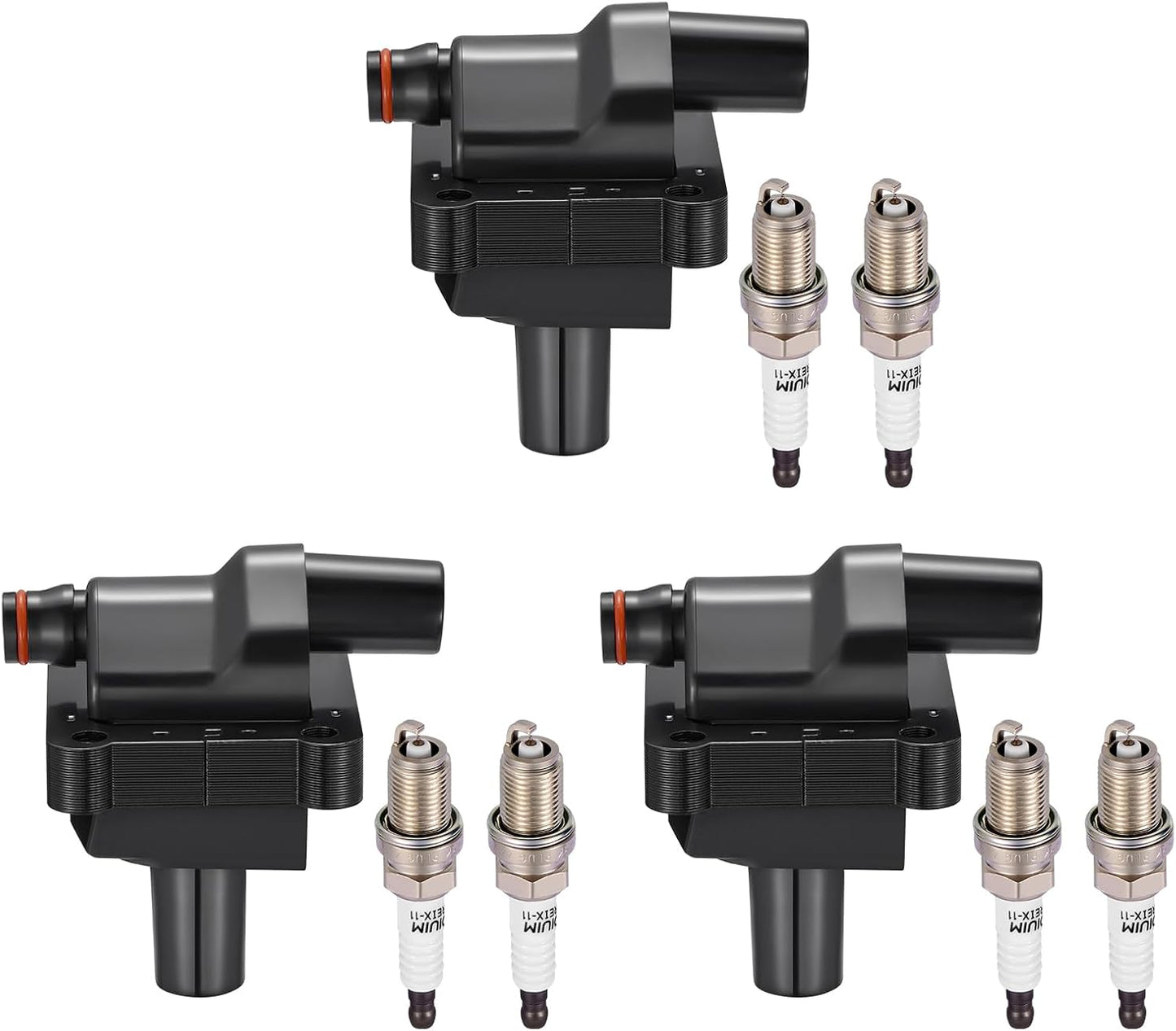 BDFHYK Ignition Coil Pack UF807 and Iridium Spark Plugs 93175 Compatible with Chrysler Pacifica Dodge Durango Jeep Grand Cherokee Wrangler Ram 1500 3.6L V6 68223569AB LKR7DIX-11S, Sets of 6