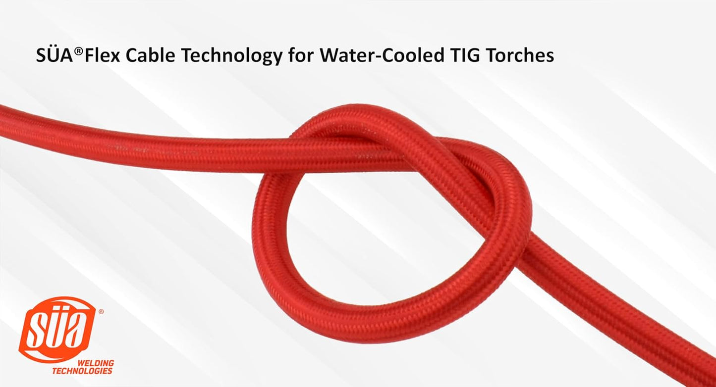 SÜA - Power Cable for 20 Series Water-Cooled TIG Torches - 25 Feet - Super Flex Red Braided - Model 45V04-R