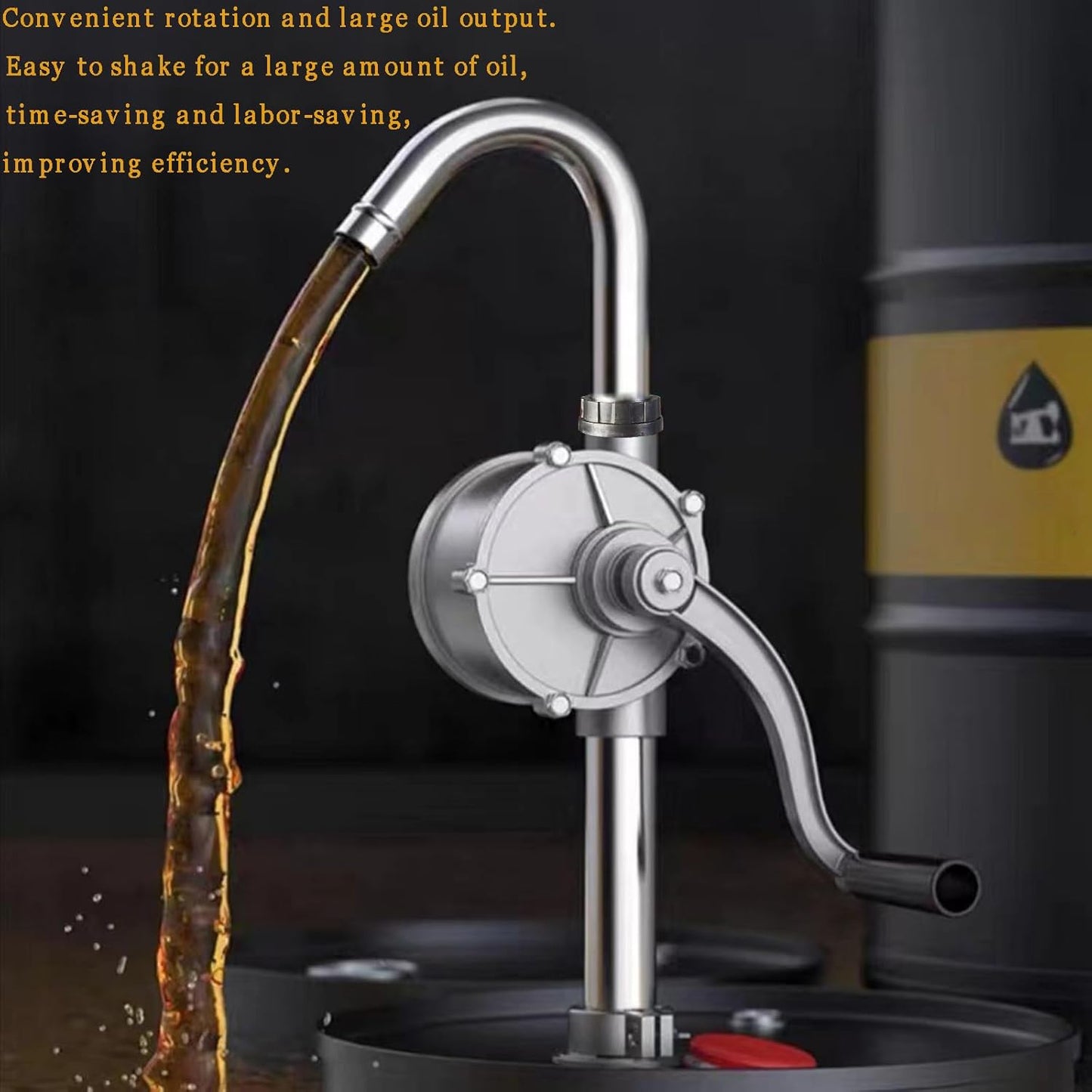 55 Gallon Drum Pump, Barrel Pump for engine oil, diesel fuel, gasoline, kerosene, Hand Pump for 55 Gallon Drum, 50, 5, 15, 30 gal Drum (Black)
