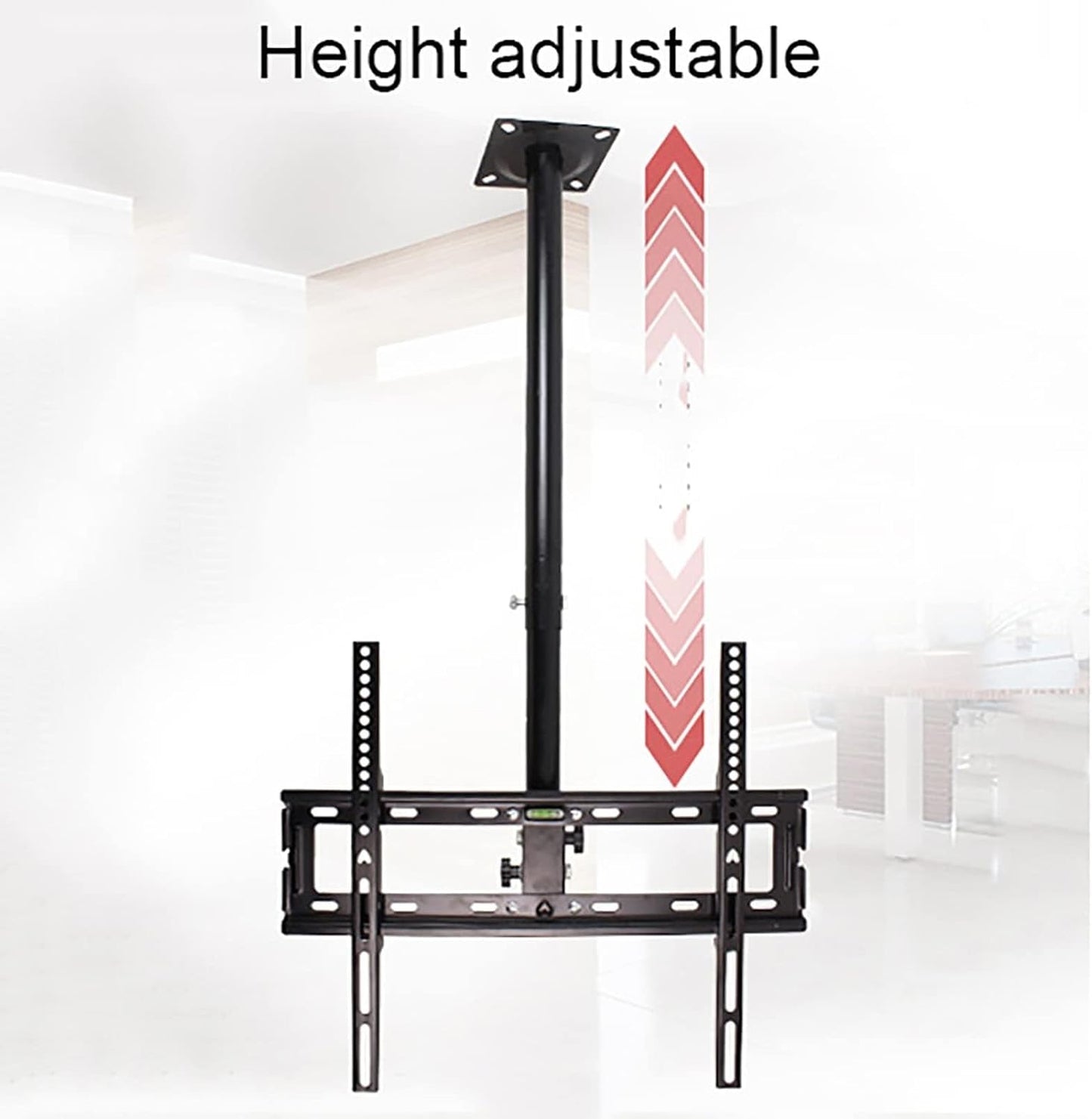 Adjustable Ceiling TV Mount Bracket for 32-55 Inch TVs - Heavy-Duty Wall & Ceiling Mount Supports Up to 50kg VESA 400x400mm Stylish White & Black Design Ideal for Home & Office