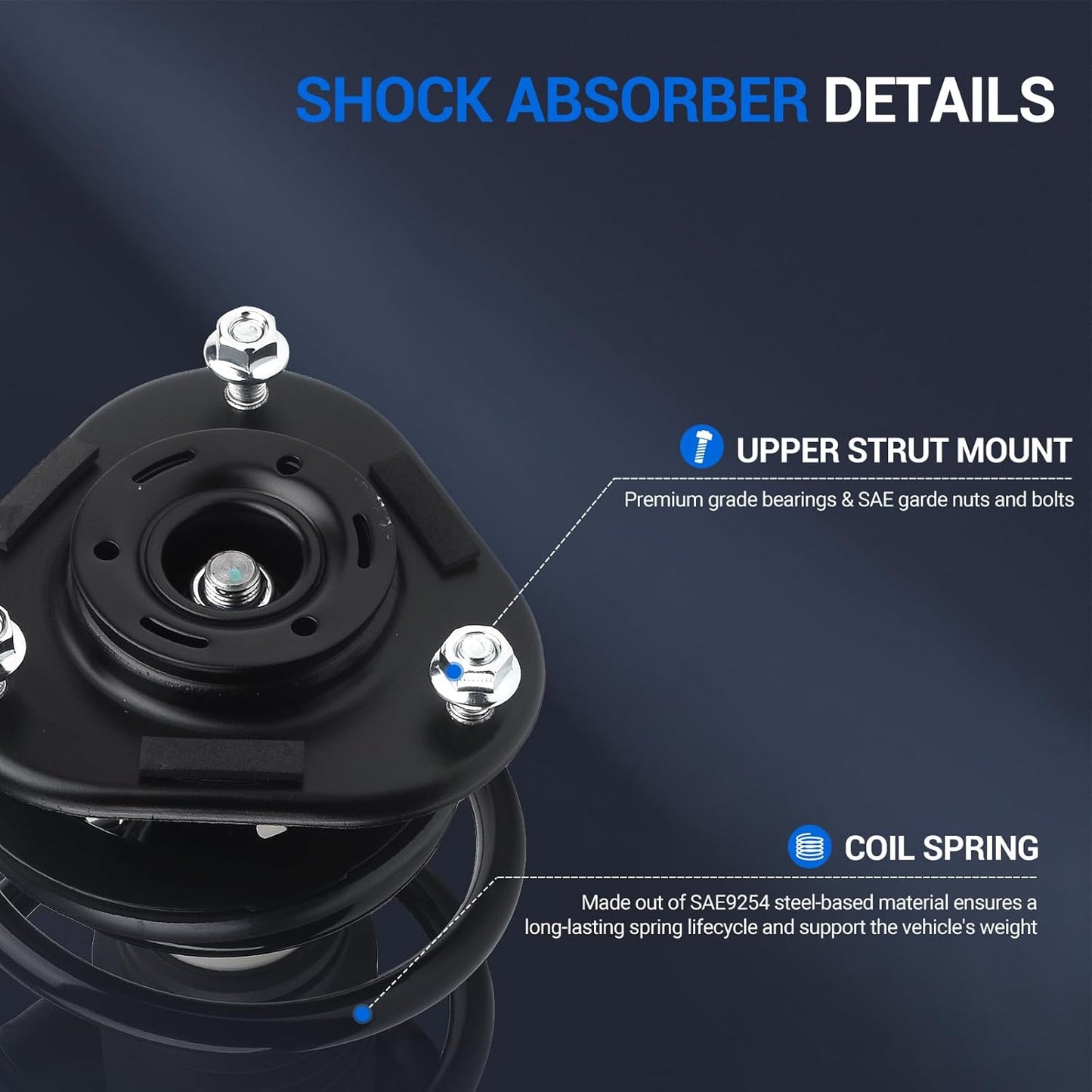 Autoround Front Complete Strut w/Coil Spring Assembly Compatible with Scion TC 2005 2006 2007 2008 2009 2010-172391 172390