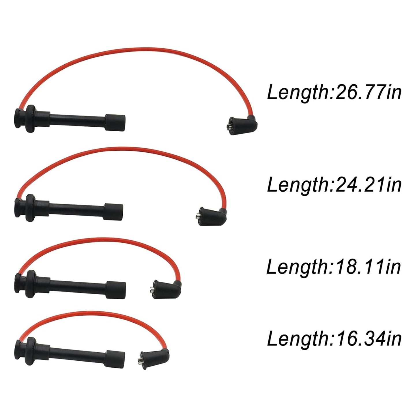 ADP Premium Spark Plug Wire Set Igniton Silicone Performance Cable Leads Compatible with Acura Certain Accord Civic CL EL Isuzu Oasis 1994-2002 1.6L 2.2L 2.3L