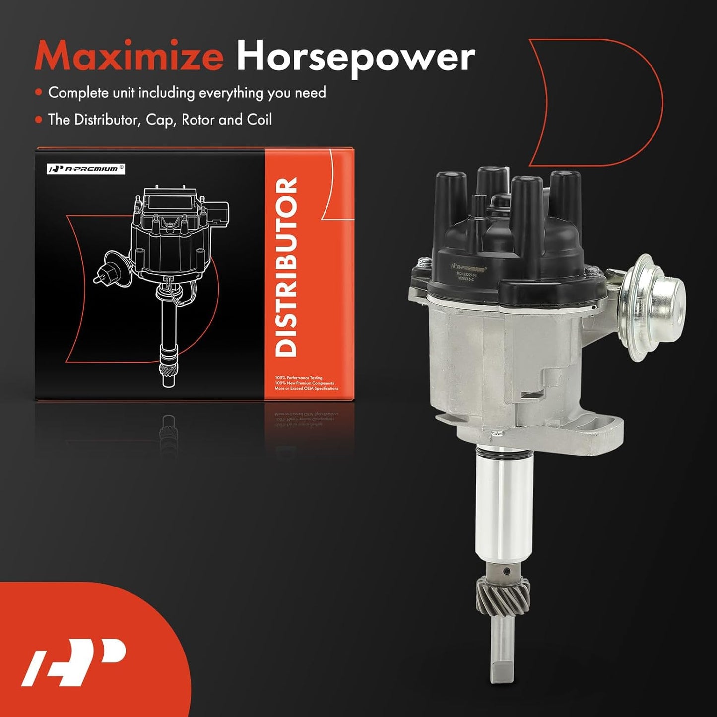 A-Premium Ignition Distributor with Cap and Rotor Compatible with Nissan H20 H20-II H20-2 K15 K25 TCM Forklift