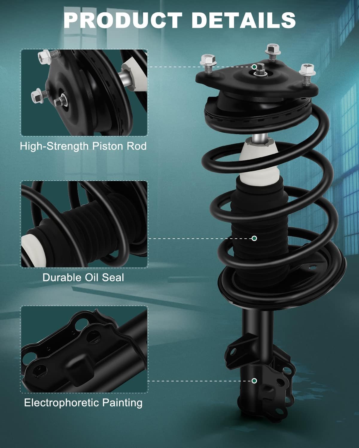 AUTOMUTO Strut Spring Assembly Front Pair Shock Absorber Fit for 2007-2010 for Hyundai Elantra FWD