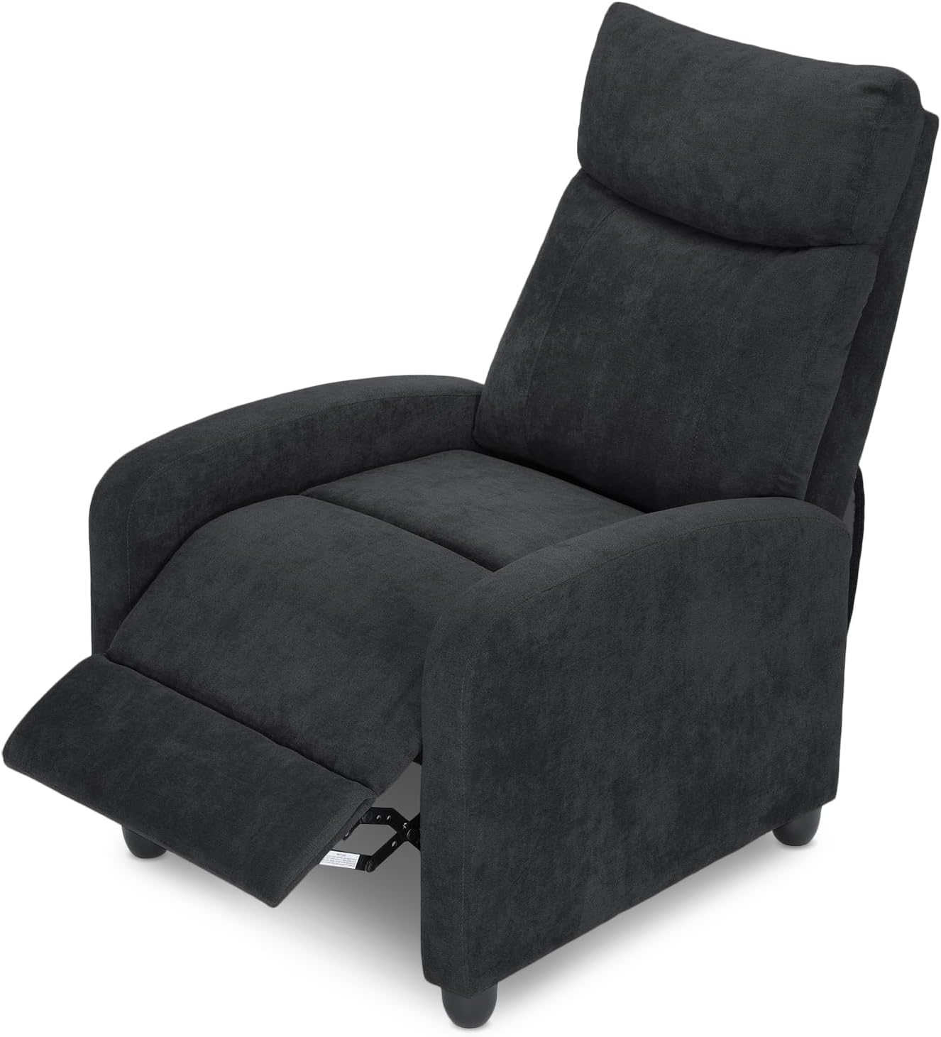Athena Collection Recliner Chair, Reclining Lounge Chair with Adjustable Backrest and Footrest for Adults, Linen Upholstered Small Recliner Single Sofa for Small Space, Living Room, Bedroom, Blue