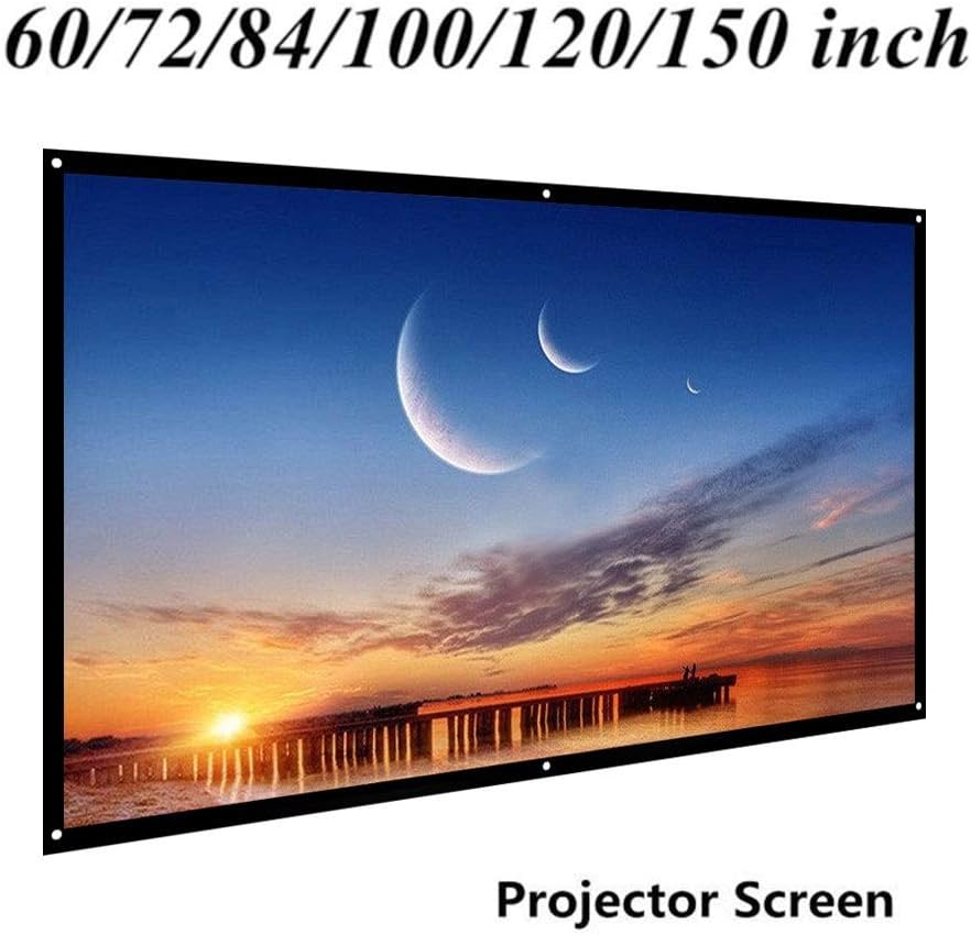 60/72/84/100/120 inch Projector Screen 16:9 White Dacron Diagonal Video Projection Screen Wall Mounted for Home Theater Movie(120 inch)