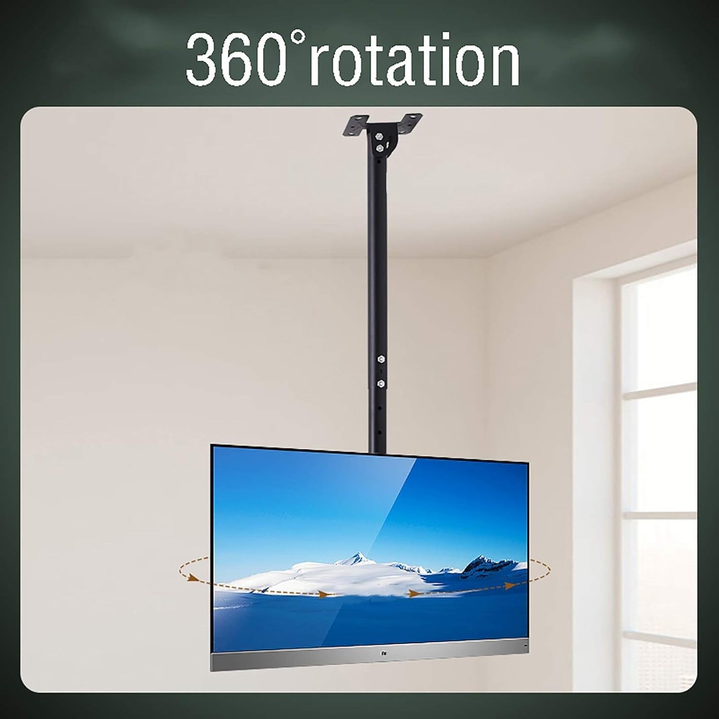 TV Stand,Tv Wall Mount Adjustable Ceiling TV Mount Bracket, Swivel and Tilt TV Mount Fit Most LCD Flat Sn and Curved TVs, with Loading 170 Lbs, Mount On Ceilings (2m)