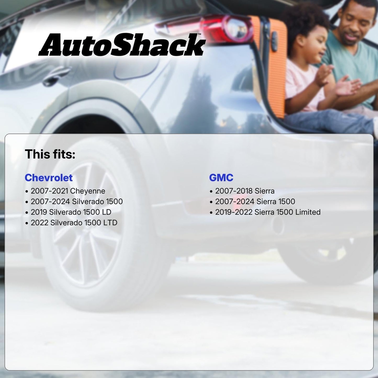AutoShack Rear Shock Absorbers | Replacement for 2007-2024 Chevrolet Silverado 1500 2007-2024 GMC Sierra 1500 2019 GMC Sierra 1500 Limited | 2-PC