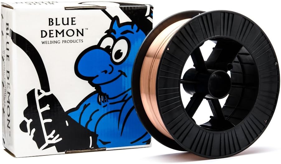 Blue Demon ER70S6 X .035 X 11 LB MIG/GMAW Carbon Steel Welding Wire, All Position, Low Spatter, Formulated to Provide Porosity-Free, X-Ray Quality Welds