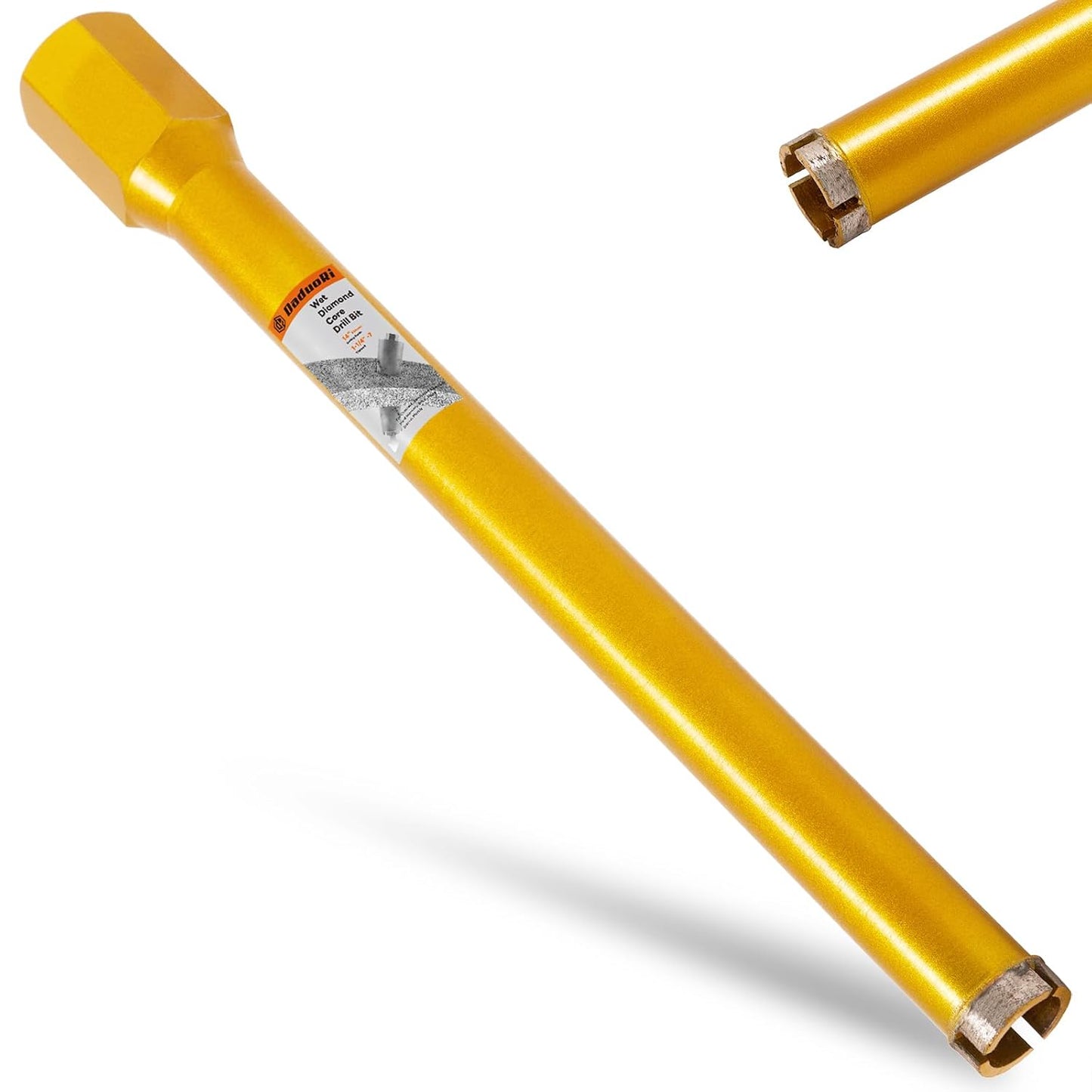 8 Inch Wet Core Drill Bit, 8" Core Bits for Concrete, 1-1/4"-7 Thread, 14" Drilling Depth Diamond Core Drill for Concrete with Rebar, Masonry, Brick Block,Cement, Stucco, Stone (203mm)