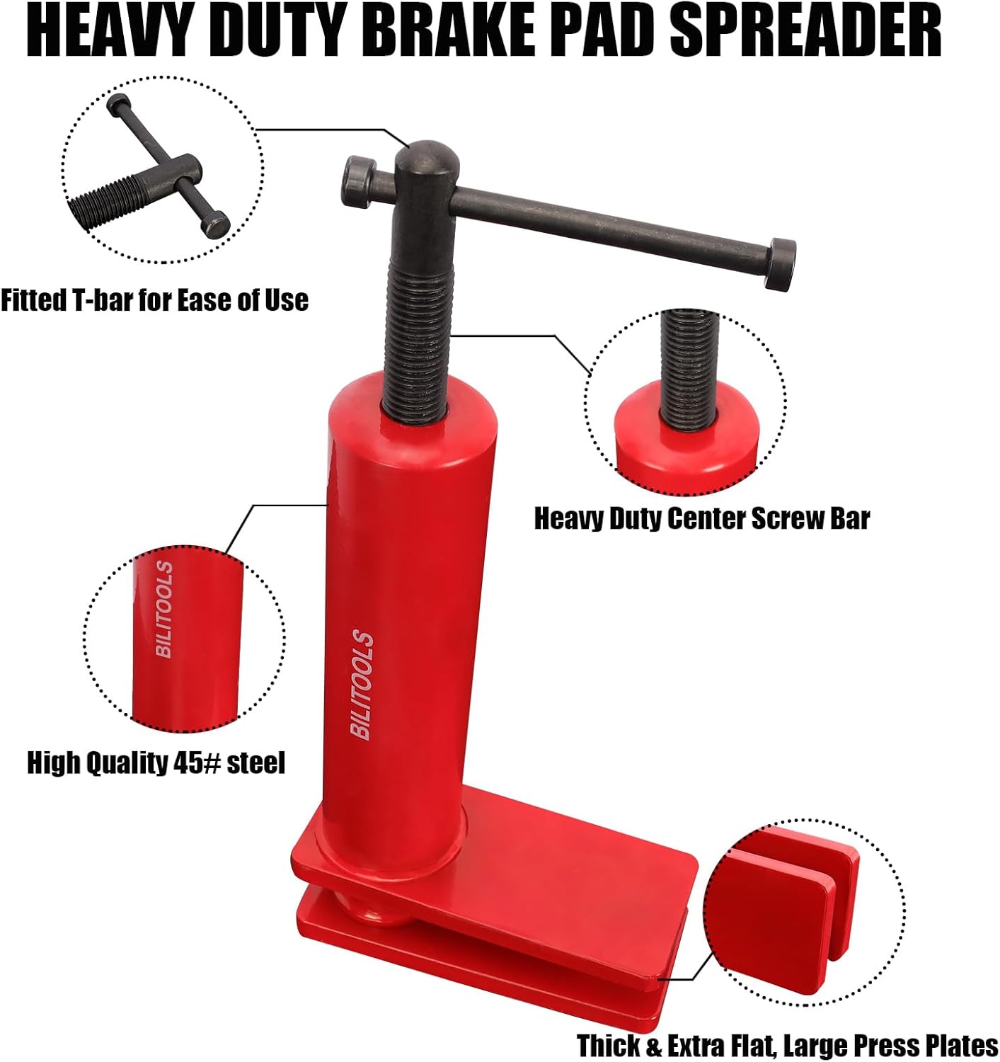 BILITOOLS Dual Multi Piston Brake Caliper Compression Tool, Heavy Duty Brake Pad Spreader Caliper Compressor Spreader Press Tool for 1 2 4 6 Piston