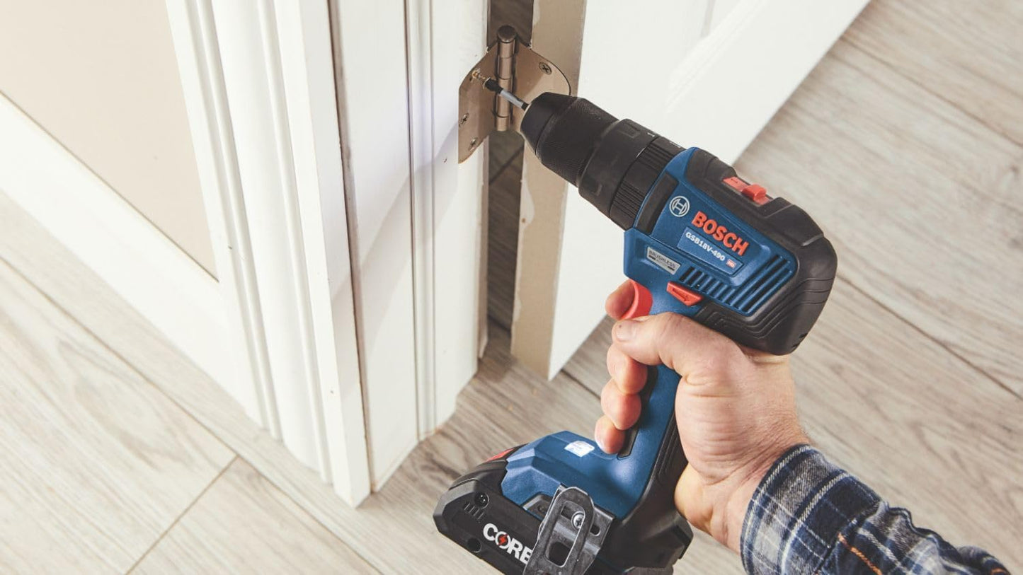 BOSCH GXL18V-901B25 18V 9-Tool Combo Kit 2-In-1 Bit/Socket Impact Driver, Hammer Drill/Driver, Recip Saw, Circ Saw, Oscillating Tool, Angle Grinder, Vacuum, Worklight, (2) CORE18V 4 Ah Batteries