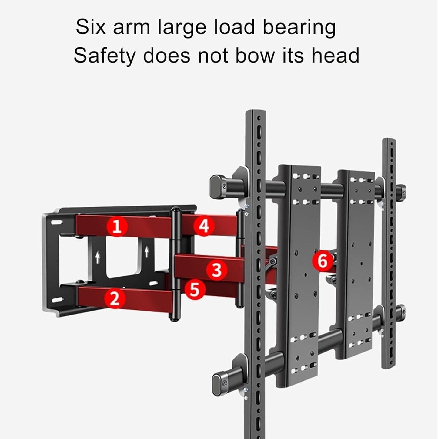 Adjustable TV Wall Mount Bracket Fits 70 120 Inch LCD TVs Dual Swivel Design Max VESA 1000x600mm Sturdy 6 Arm Support for Optimal Viewing Angle