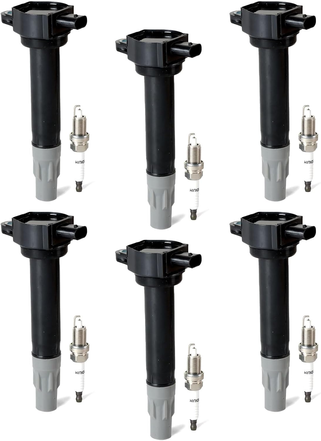 4PCS UF529 Ignition Coils & Iridium Spark Plugs Compatible with 2014-2016 Au-Di Q7 S6 Go-lf Je-tta CC Volk-swagen Allroad & Quattro Eos Replace OE 06E905115E 06H905115B