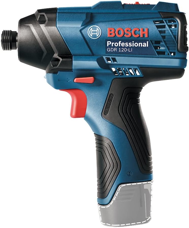 Bosch Professional GDR 120-LI Cordless Impact Wrench (12 Volt, SOLO, in Cardboard Box, 100 Nm Max. torque, 1/4" hex bit input)