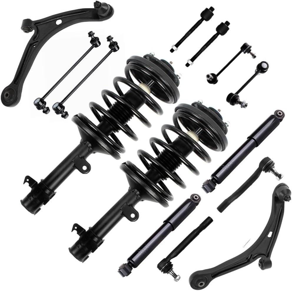 Struts Shock suspension kit for 2006 2007 2008 for Honda Pilot Front Complete Struts Assembly Rear shock absorber Control Arm and Ball Joint Assembly Stabilizer Bar Link Tie Rod End 14 Pcs