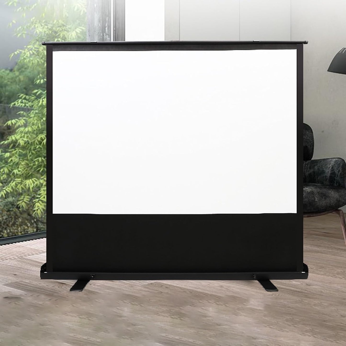60/72/80 Inch Manual Pull Up Projector Screen 16:9 Floor Standing Projector Screens with Stand, Portable and Retractable Video Projection Screen for Indoor Outdoor(72in/16:9)