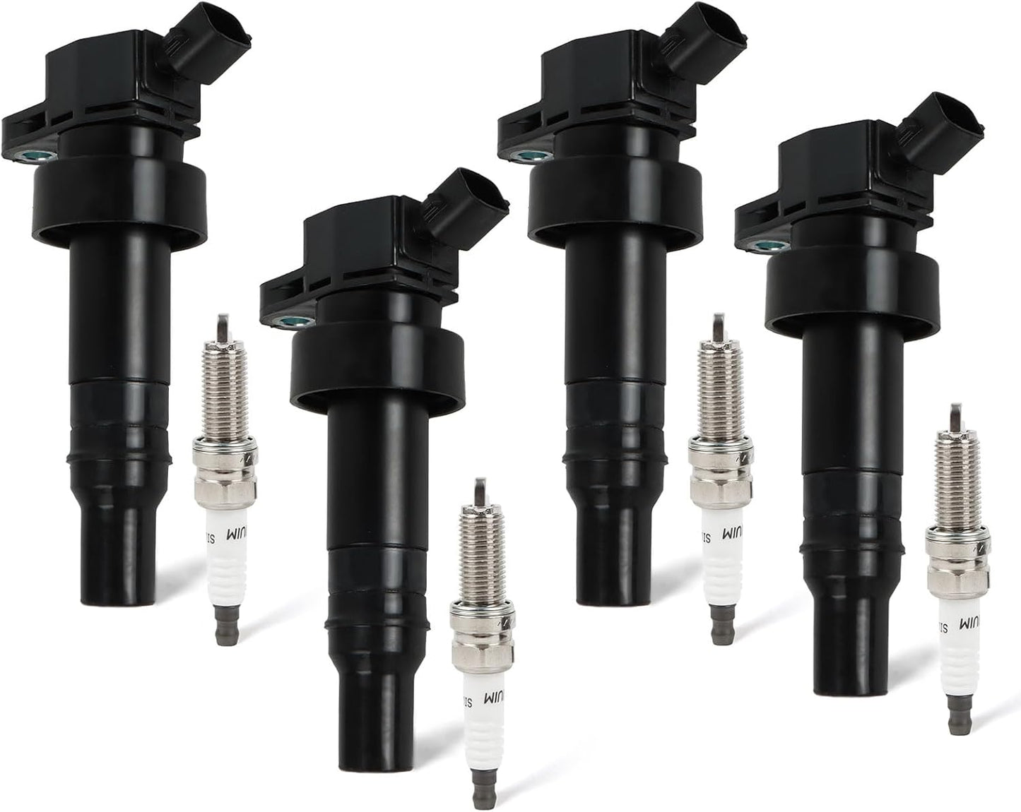 4PCS UF529 Ignition Coils & Iridium Spark Plugs Compatible with 2014-2016 Au-Di Q7 S6 Go-lf Je-tta CC Volk-swagen Allroad & Quattro Eos Replace OE 06E905115E 06H905115B