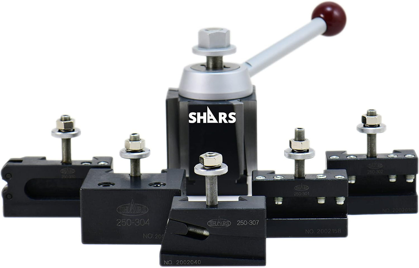 Shars AXA Wedge Type Quick Change Tool Post 6 PCS Set for 6" - 12" Lathe Swing 202-9474C M