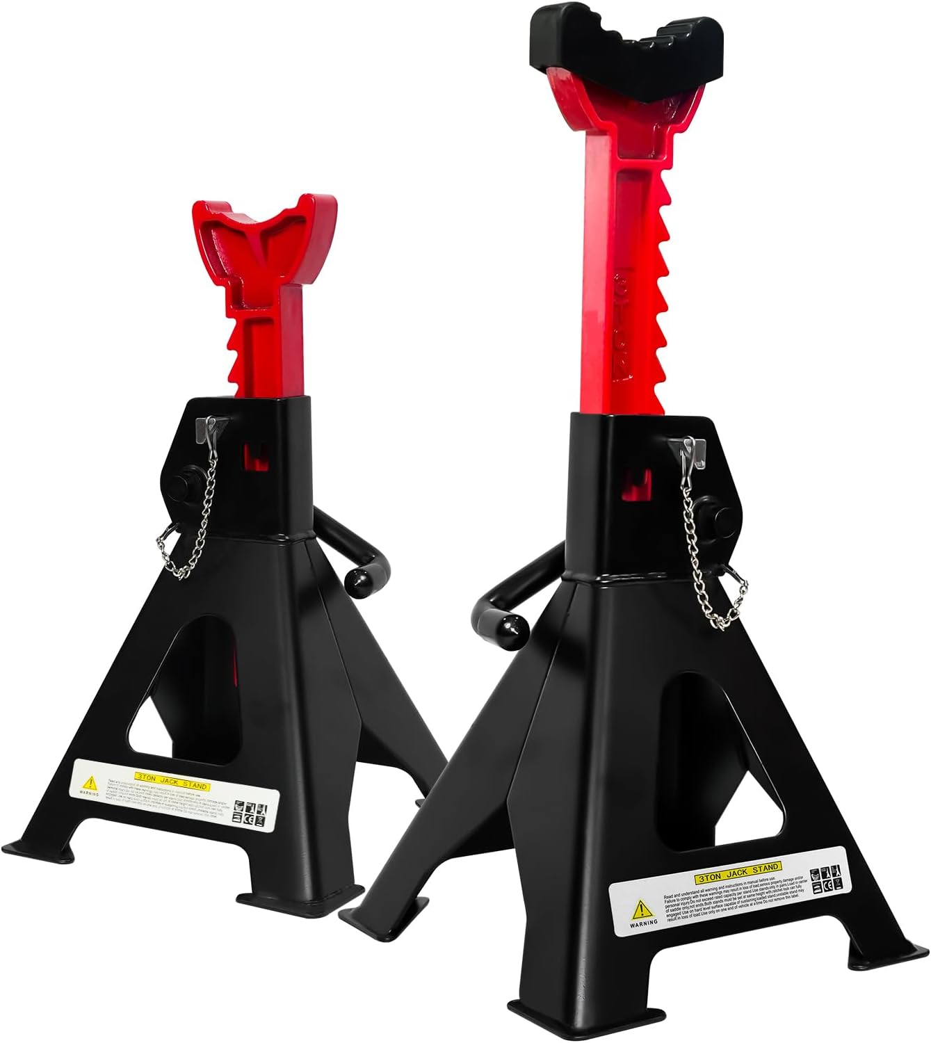 6 Ton Jack Stands, 15.6"-23.4" Adjustable with Double Pin Locking,Heavy Duty Jack Stands with Extra Rubber Pads,Car Lifts for Home Garage,Lifting Various Vehicles,1 Pair Black