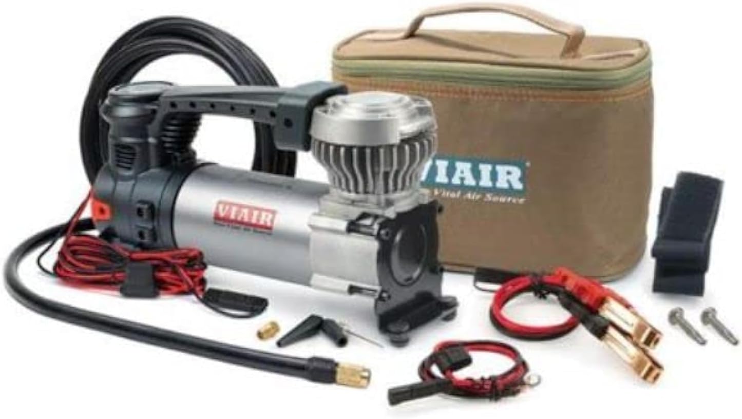 VIAIR 88P - 00088 Tire Inflator Portable On/Offroad Air Compressor for Car, Truck, SUV & RV | 12V Heavy Duty Pump 120 PSI, Alligator Clip, Twist Chuck