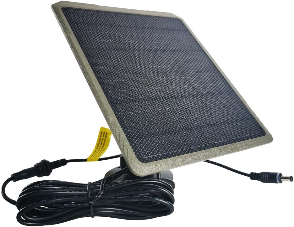 Solar Panel 5200mAh for Trail Camera, Built-in Rechargeable Lithium Battery, 12V/1A, 9/1.3A, 6V/2A, 5.5x2.1 and 4.0x7.1mm DC Plug, 13-feet Cable