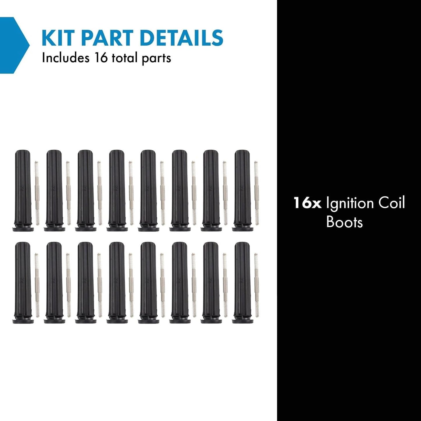 TRQ Ignition Coil Boot Set Compatible with 2005-2022 Chrysler 300 2007-2009 Aspen 2008-2022 Dodge Challenger 2006-2022 Charger Durango 2006-2008 Magnum 2006-2010 Ram 1500 Ram 2500