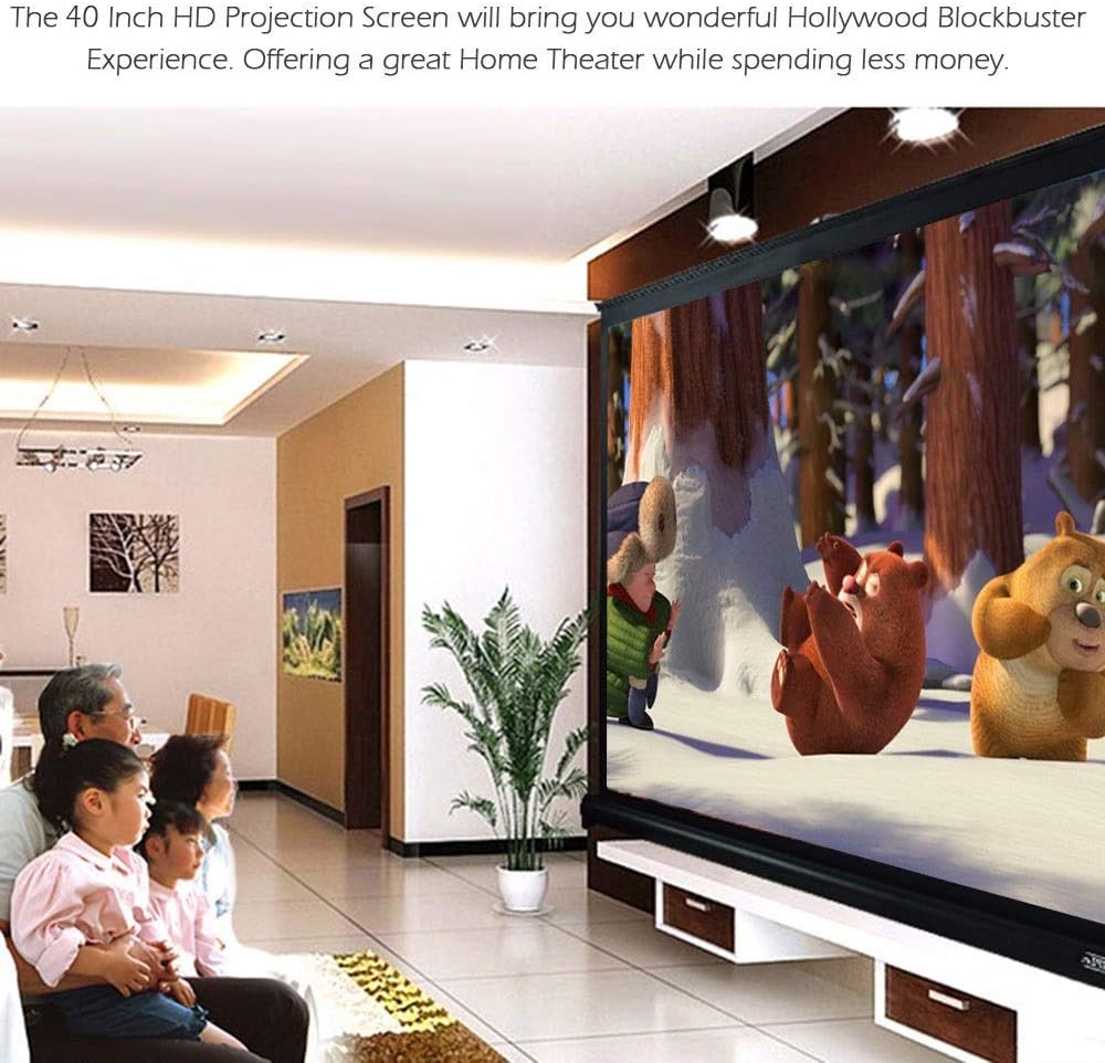 40-inch 4:3 Projection Screen Portable Folded Front Projection Screen for DLP Projector Handheld Projector