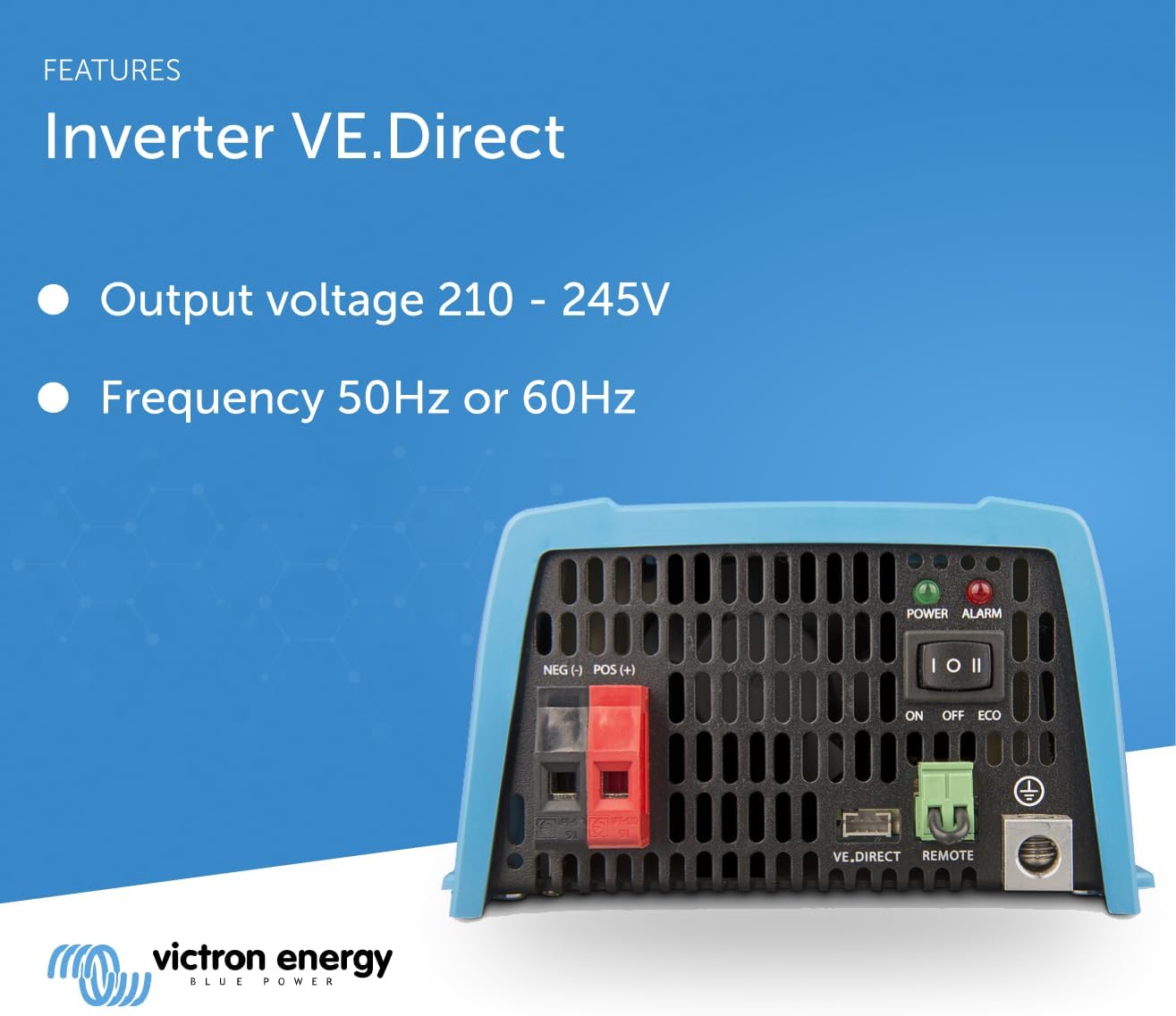 Victron Energy 250VA 12-Volt 120V AC Pure Sine Wave Inverter, NEMA 5-15R