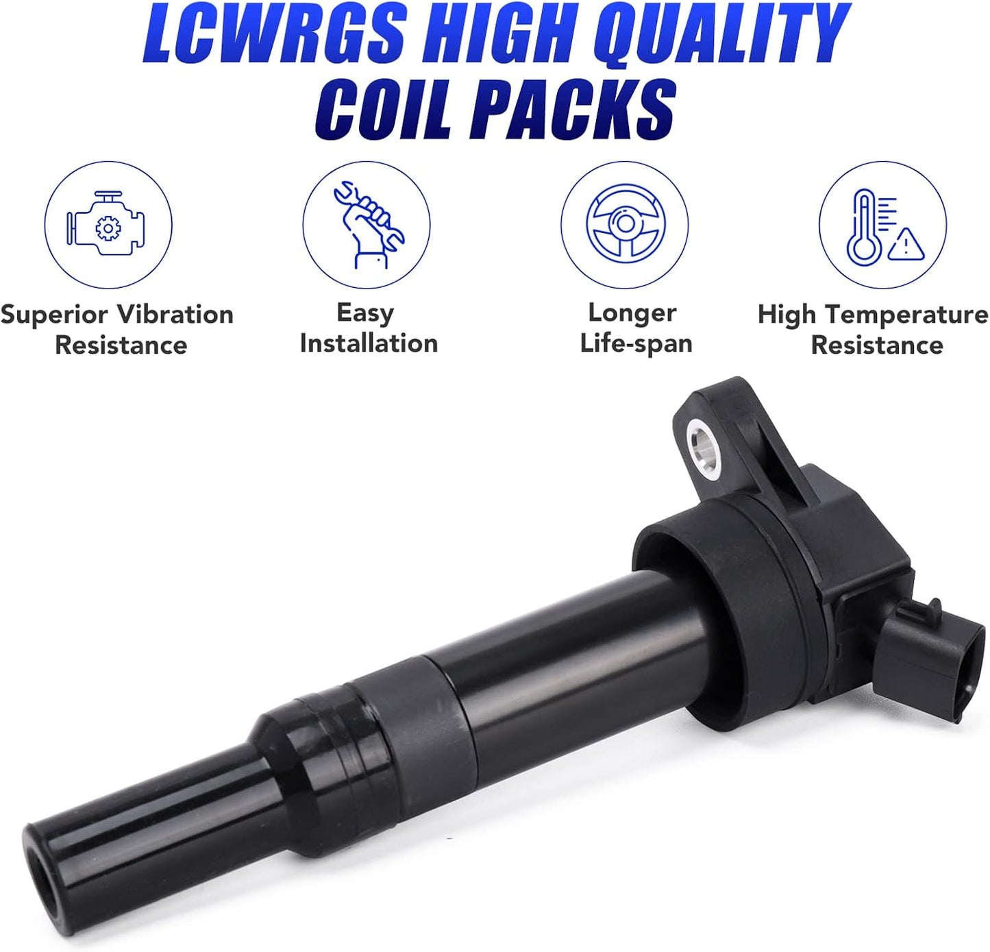 Set of 4 Ignition Coil Pack for 2.0 1.8 L4 Hyundai Elantra Tucson Kia Soul Forte 2011 2012 2013 2015 2015 2016 Coil Packs Replaces# UF651 C1804