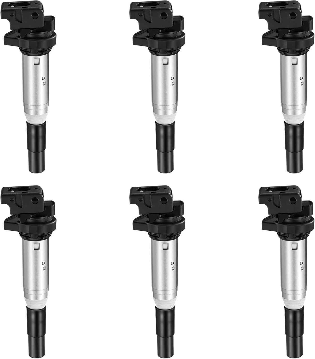 BDFHYK Ignition Coil Pack and Double Iridium Platinum Spark Plugs Compatible with BMW 328i xDrive 528i X3 525i 530i 325i 325xi 330i 330xi X3 Z4 X5 3.0L 2.5L L6 0221504470 12120032137 UF592, Sets of 6