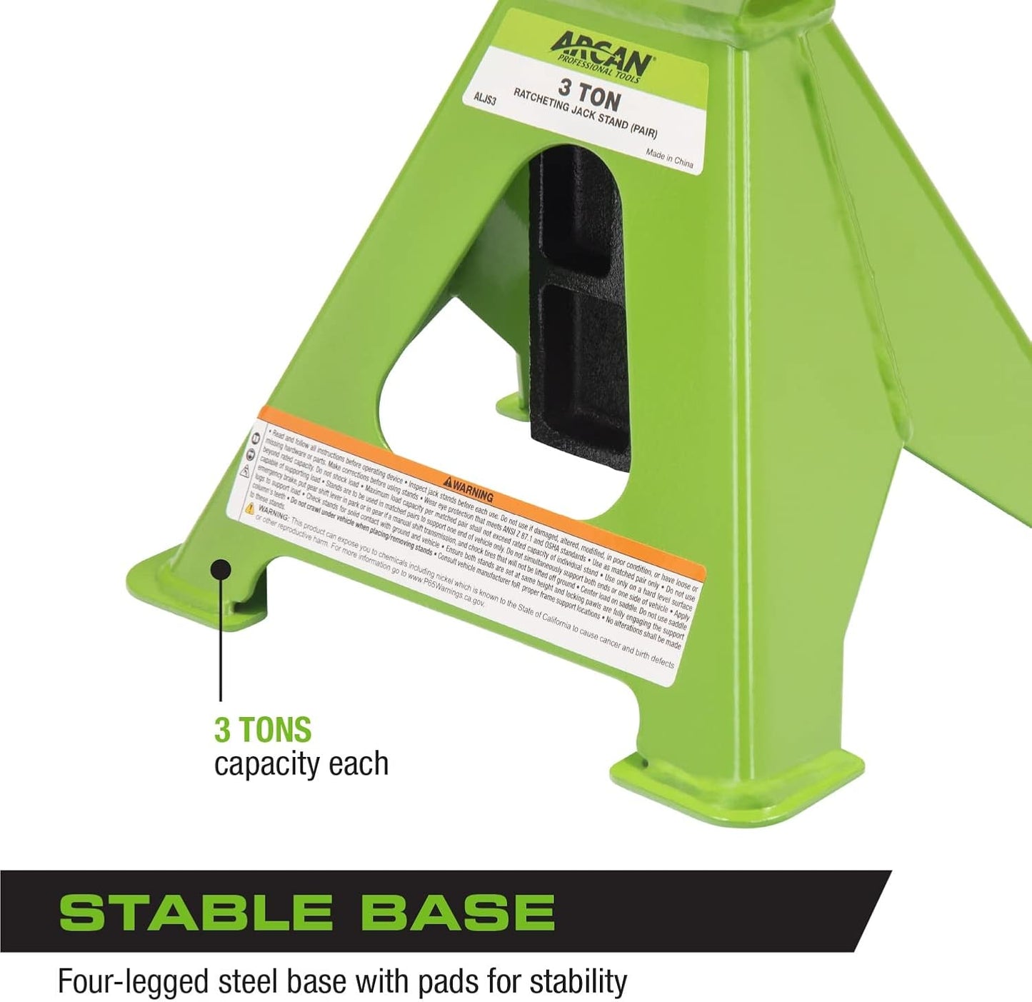 ARCAN TOOLS 3-Ton Steel Jack Stands (ALJS3)
