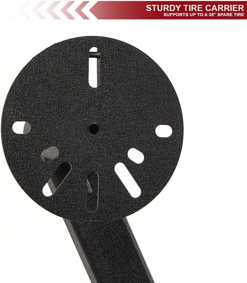 Armordillo Hitch Mount Swing Out Spare Tire Carrier Up to 35"|Compatible with Trailer Hitch 2" Receiver|8735527|Steel|Universal|Texture Black