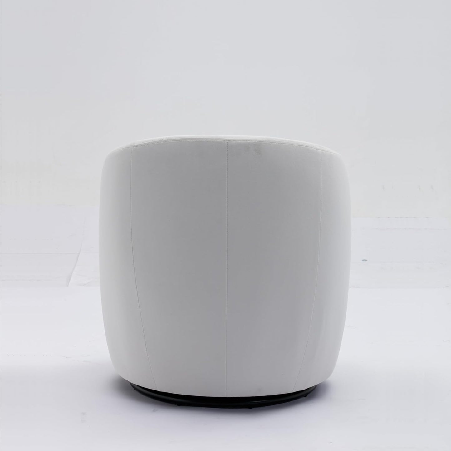 Ball & Cast Modern Swivel Accent Chair,Velvet Upholstered Armchair,Small Single Sofa with Semi-Circular Backrest for Living Room Bedroom Home Office,White